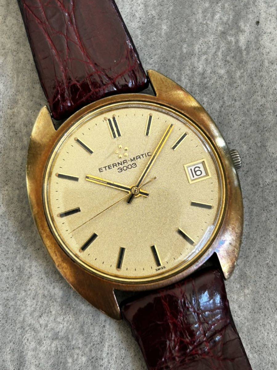 【クーポン対象外】 ETERNA MATIC エテルナマチック　3003 自動巻　メンズ腕時計　ゴールド　アンティーク エテルナ