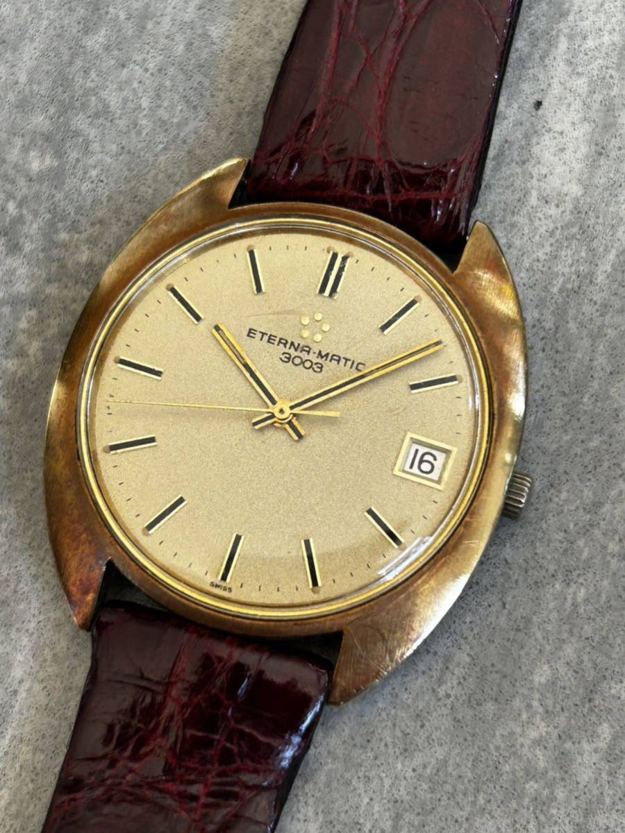 ETERNA MATIC エテルナマチック 3003 自動巻 メンズ腕時計 ゴールド アンティークの画像9