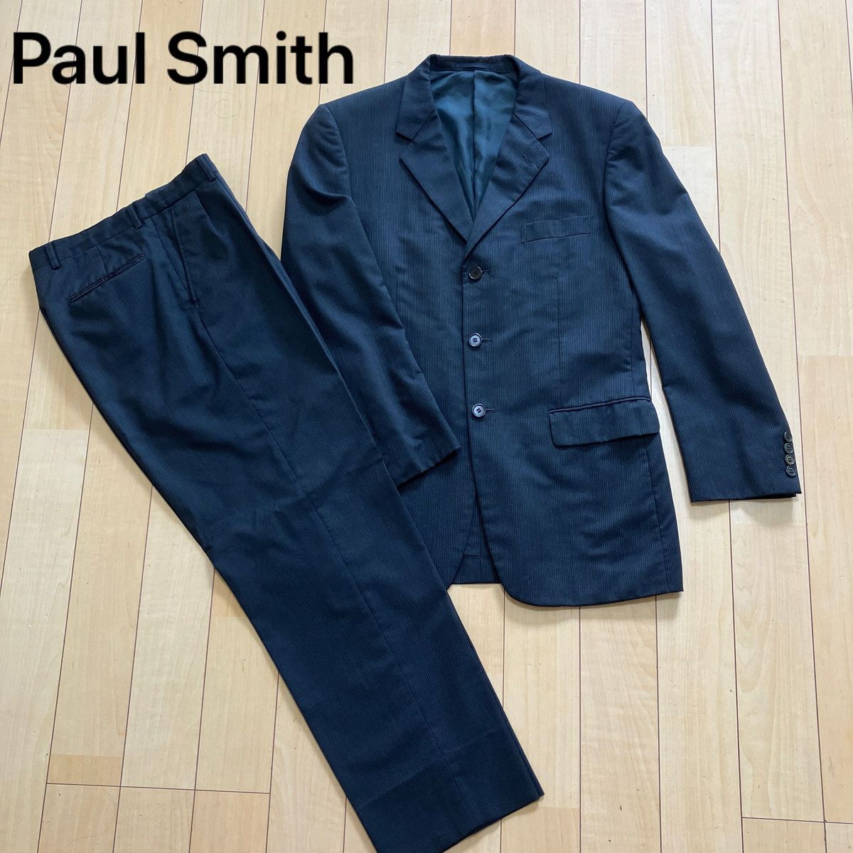 ポールスミス  Paul Smith スーツ　セットアップ　ストライプ　黒　L