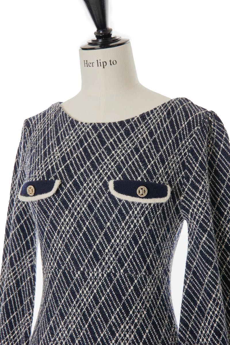 Vosges Jacquard Knit Dress midnight Herlipto Sサイズ ニット ワンピース Vosges Jacquard Knit Dress midnight Herlipto Sサイズ ニット ワンピース