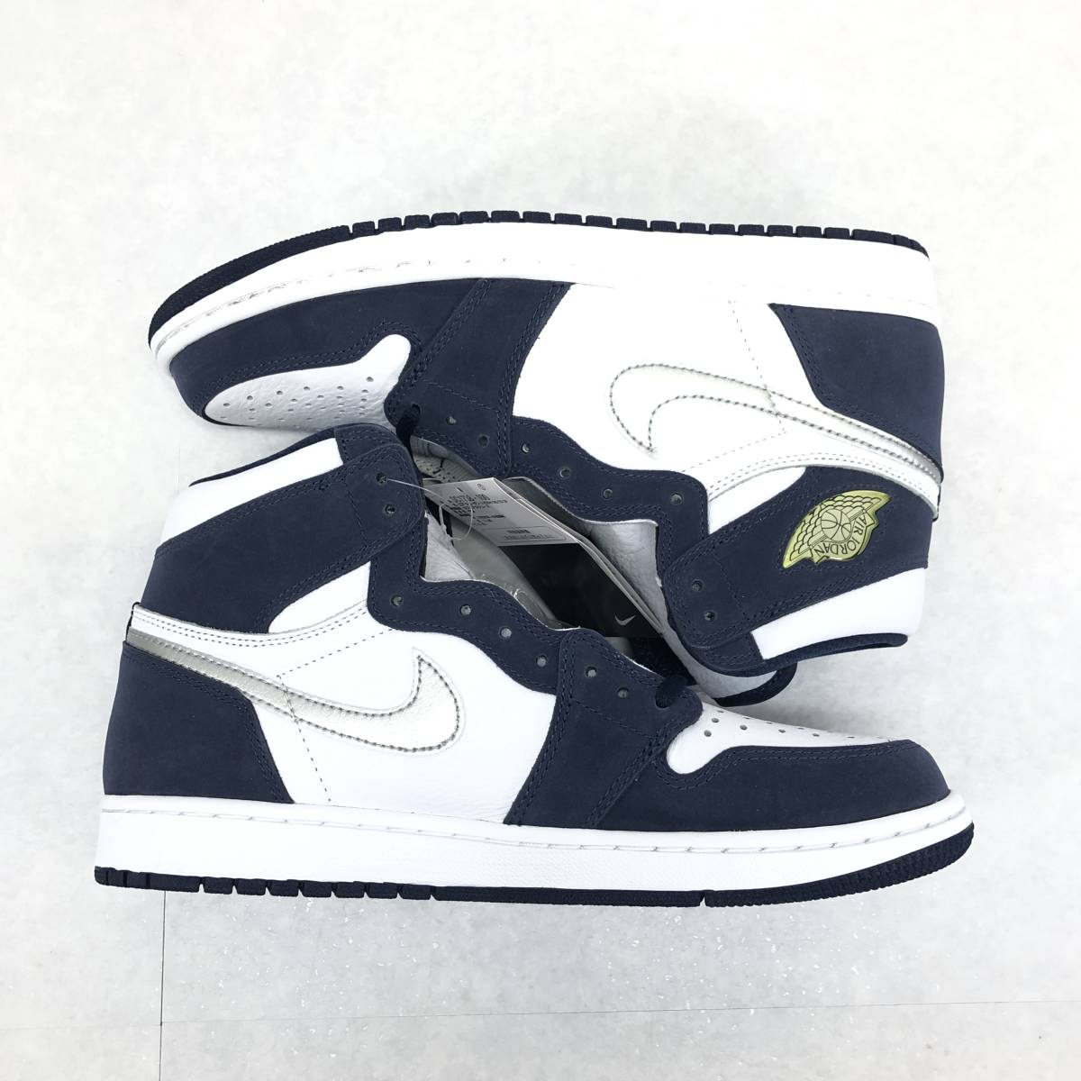 351【1円～】NIKE ナイキ Air Jordan1 High OG CO.JP エアジョーダン AJ1 ハイ ホワイト ネイビー スニーカー 27.5cm 2020_画像2