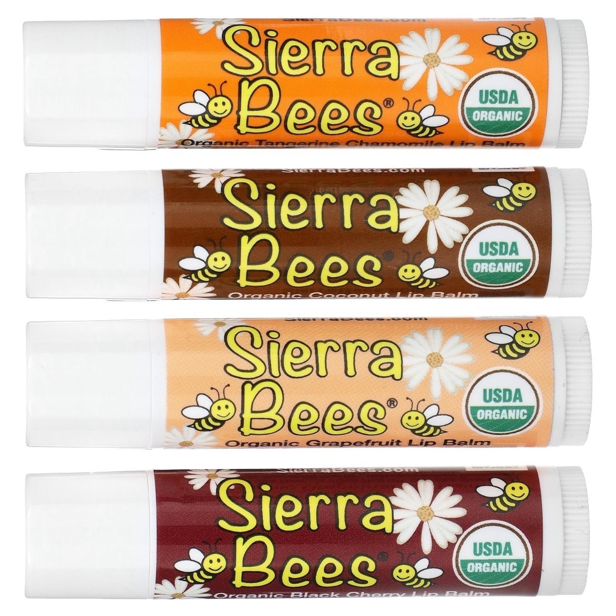 ★国内匿配★オーガニック リップバーム 期限長25/2 25/5 コンボ4種 シエラビーズ Sierra Bees クリーム バラエティー パック