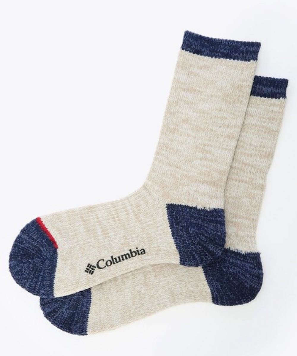 新品 Columbia ヘンリーリザーブクルーソックス PU2392 Chalk Columbia Navy / コロンビア 靴下 ソックス 定価2090円_画像1