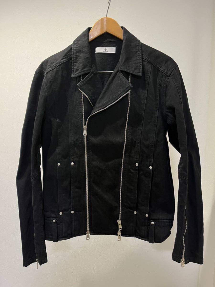 美品 DIET BUTCHER Denim riders jacket 2 / ダイエットブッチャー デニム ライダースジャケット ダブル ブルゾン スリムスキン SLIM SKIN_画像2