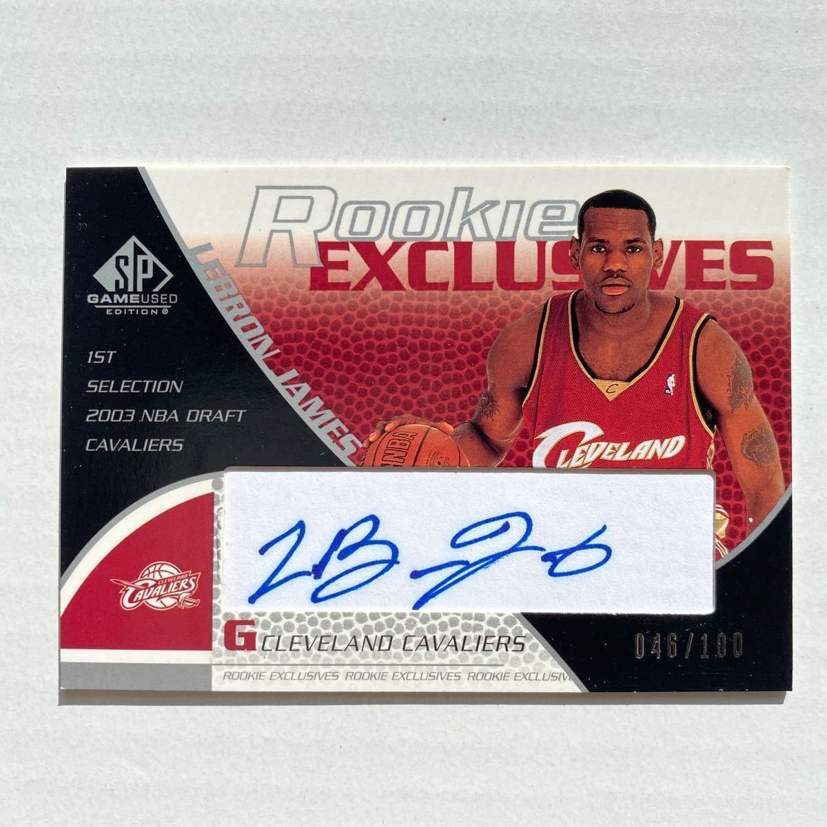 ◆ 2003-04 UD SP GAMEUSED ROOKIE EXCLUSIVES LEBRON JAMES 【レブロンジェームス】RC AUTO 046/100 （FULLNAME AUTO） ◆_画像3