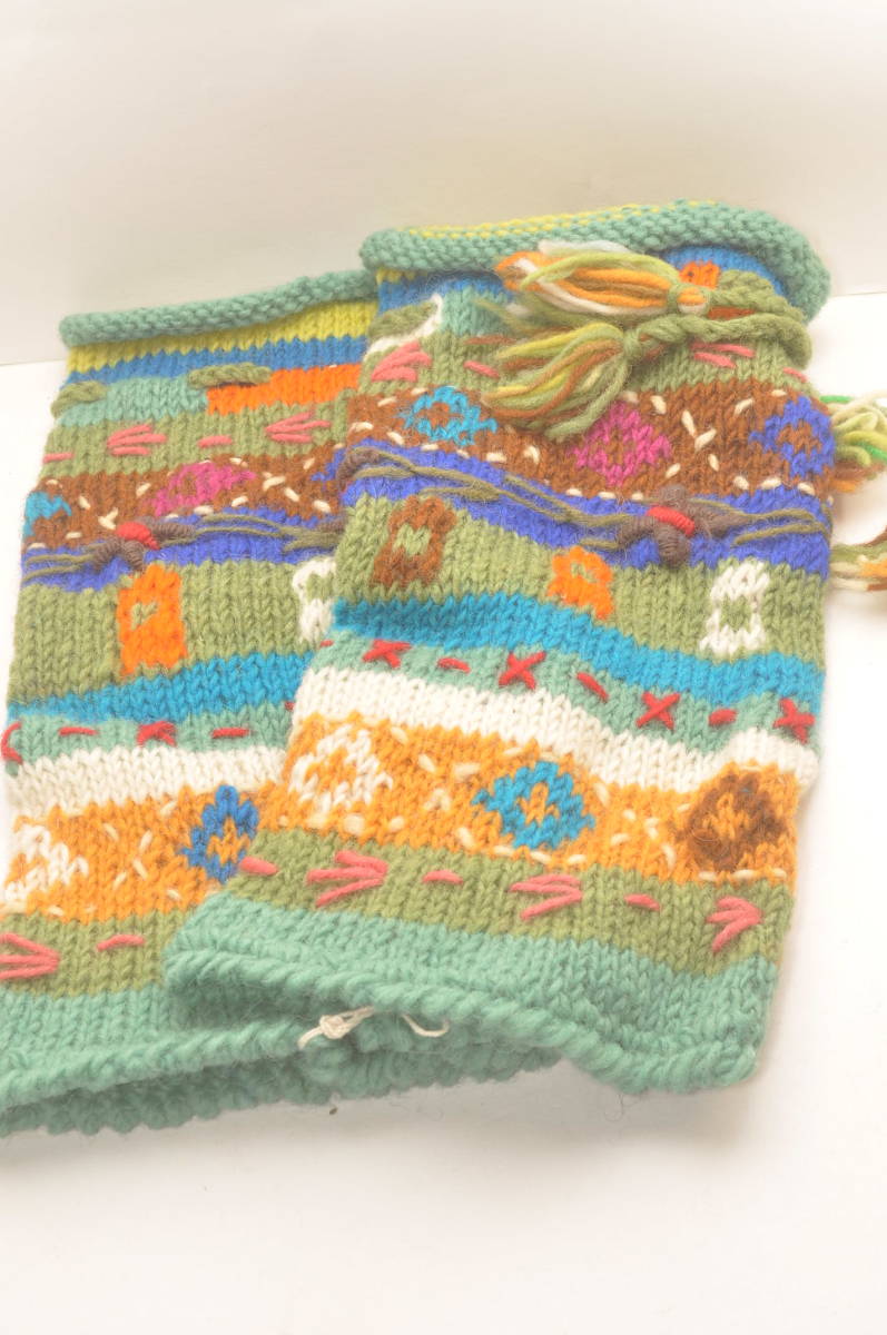  lady's leg warmers hand-knitted hand made handmade knitted ethnic Asian unused new goods Thai Land made 
