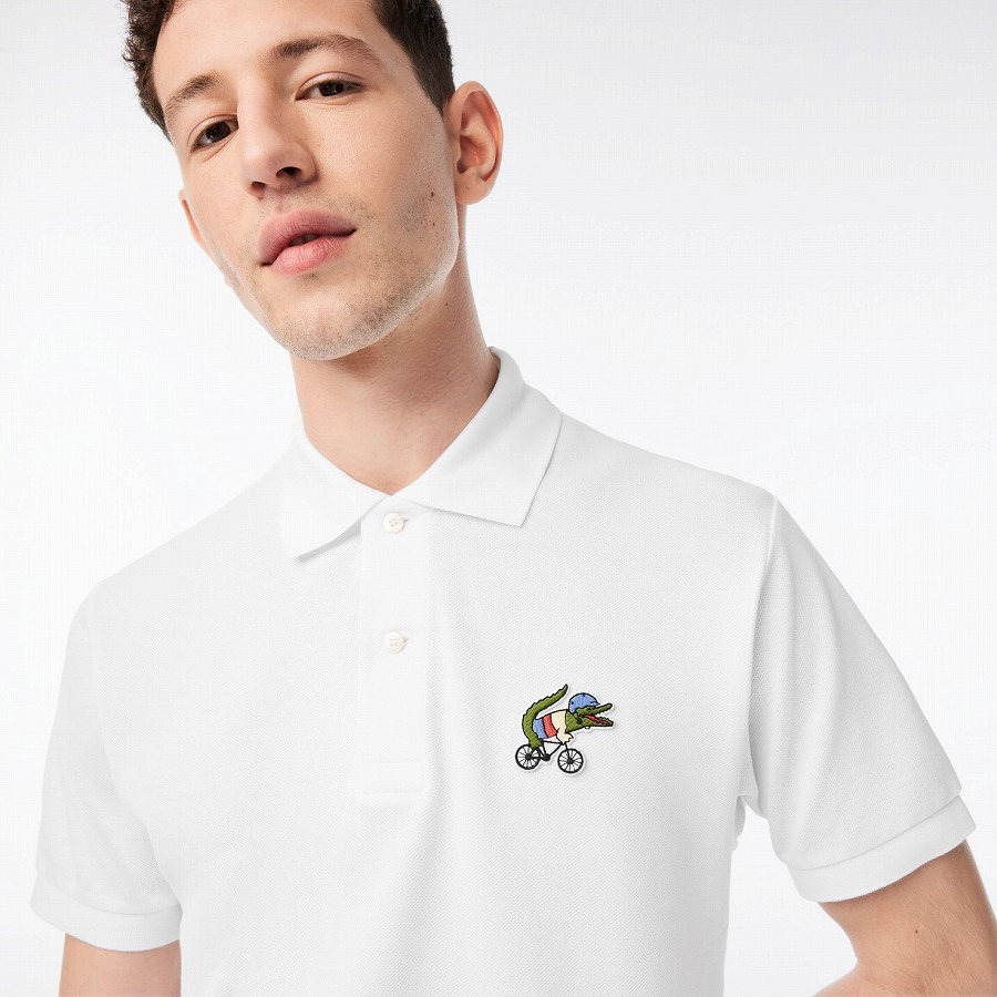 ＬＡＣＯＳＴＥ ラコステ x ネットフリックス ポロシャツ テニス ストリート メンズ PH7057-10 MENS LACOSTE x NETFLIX POLOSHIRT WHITE L