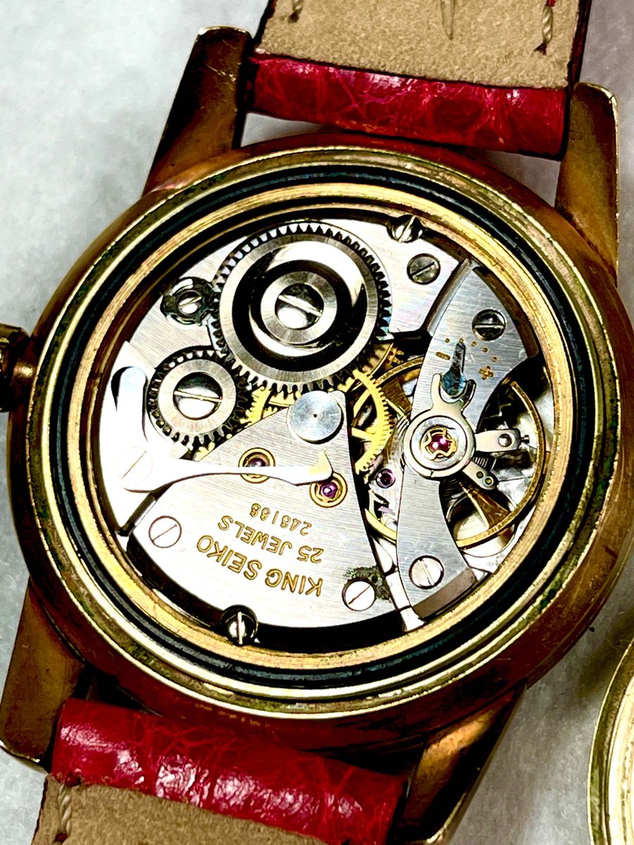 SEIKO セイコー 44-2000 盾メダリオン稀少カマレバーモデル２５石AGF 手巻紳士腕時計 中古美品 ベルト新品