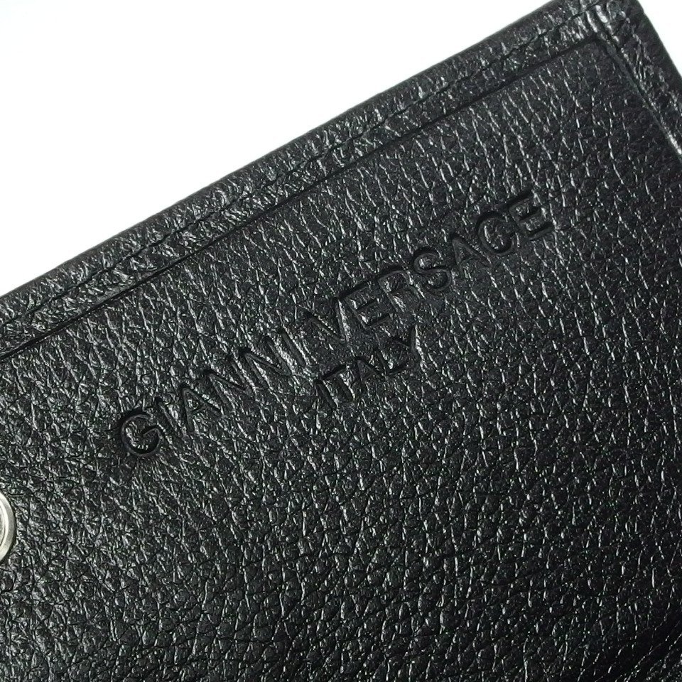◆美品◆ GIANNI VERSACE ジャンニ ヴェルサーチ 長財布 ブラック コインケース付き 160×100mm 未使用品 メンズ 「22905」_画像6