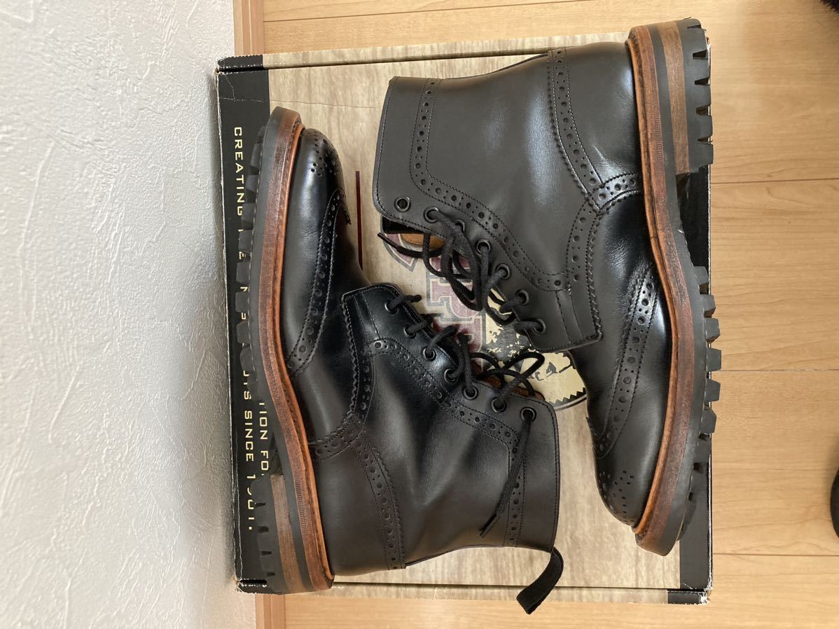 Tricker トリッカーズ UK7.5 カントリーブーツ モールトン　ストウ 黒 ブラック コマンドソール_画像5