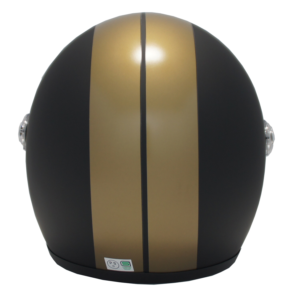 ジェットヘルメット　マットブラック／ゴールドライン　ＳＧ安全規格品　送料無料_画像2