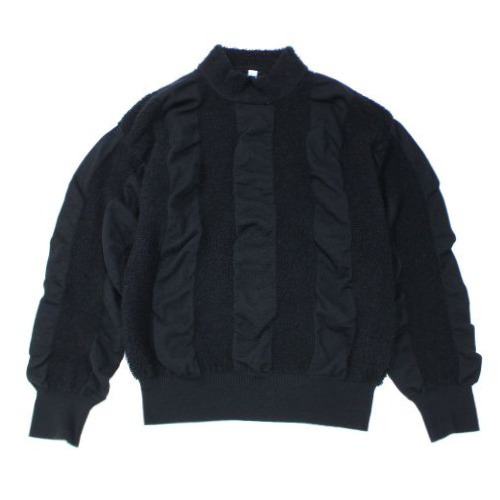 CFCL シーエフシーエル 23AW PILED STRIPE PULLOVER ニット 5 ブラック_画像1