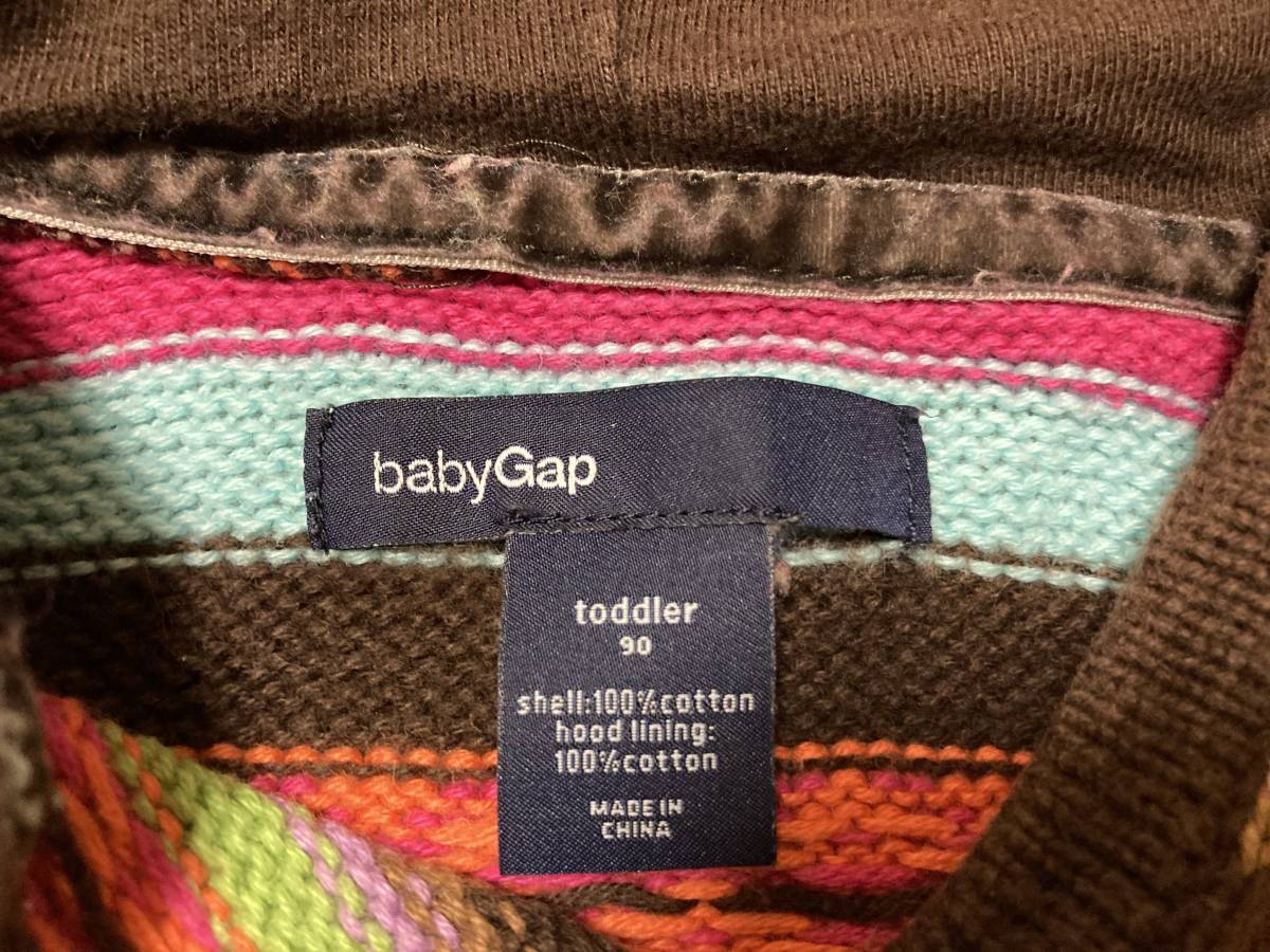 baby gap 90 ボーダーカラフルニットチュニック_画像3