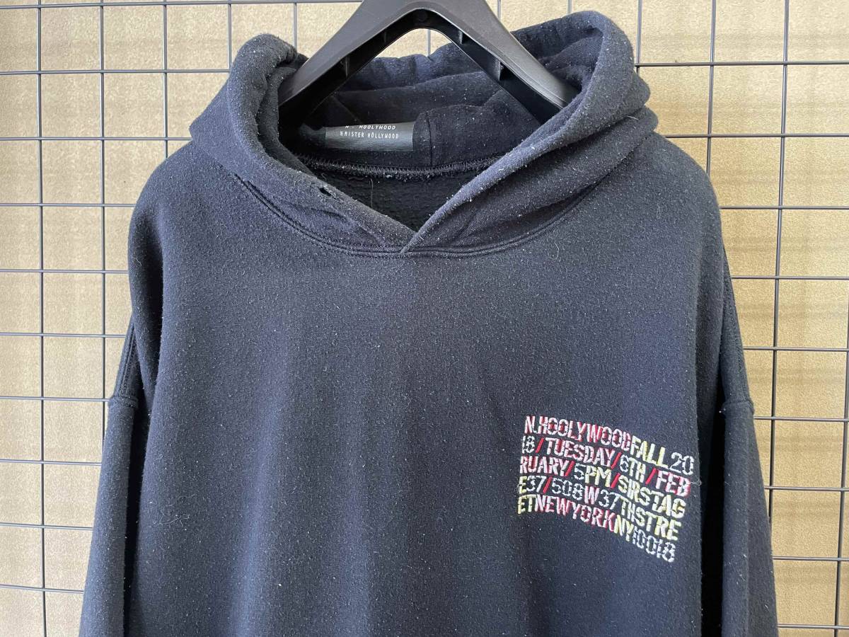 【N.HOOLYWOOD/エヌハリウッド】182-CS35-072 Embroidery Print Pullover Sweat Hoodie 38 刺繍プリント スウェット パーカー フーディー_画像2