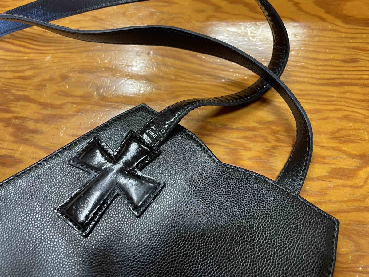 MADE IN FRANCE【CHRISTIAN LACROIX/クリスチャンラクロワ】Mini Shoulder Bag BLACK ミニ ショルダーバッグ レザー ブラック フランス製_画像3