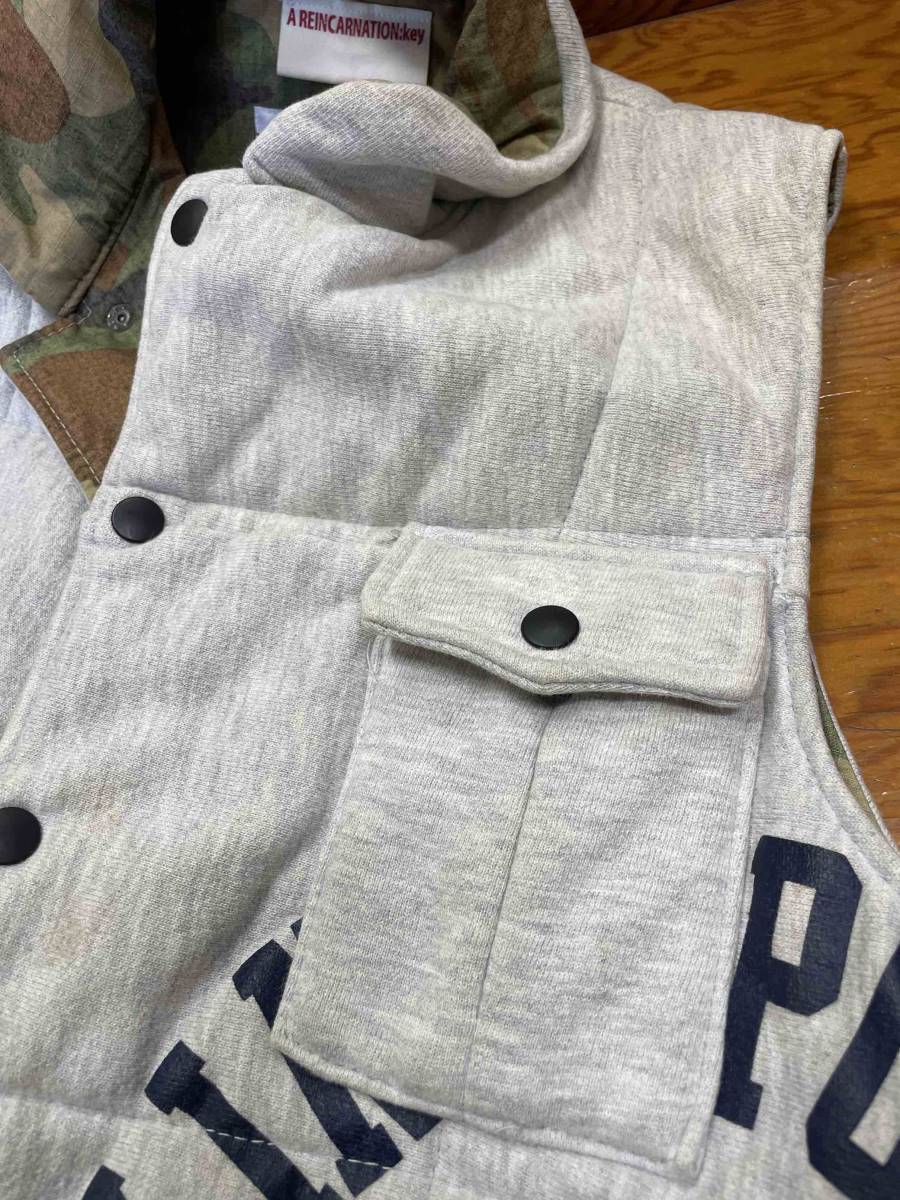 【A Reincarnation key/アリンカーネイションキー】Rebuild Padding Vest チャンピオン リバースウィーブ リビルド リメイク 中綿 ベスト_画像9