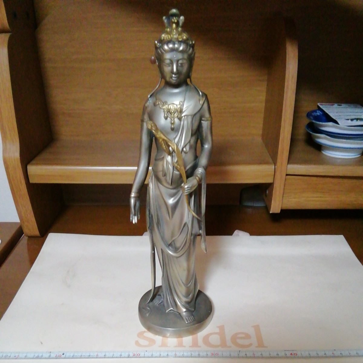 高村光雲 作　釈迦立像　洋銀　高さ39cm　重さ3kg　仏教美術
