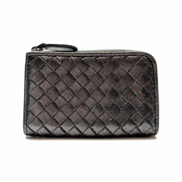 Bottega veneta bottega veneta coin cuse кошелек Intercciato L -обработка крепежа с черным металлическим кошельком Ry23005093