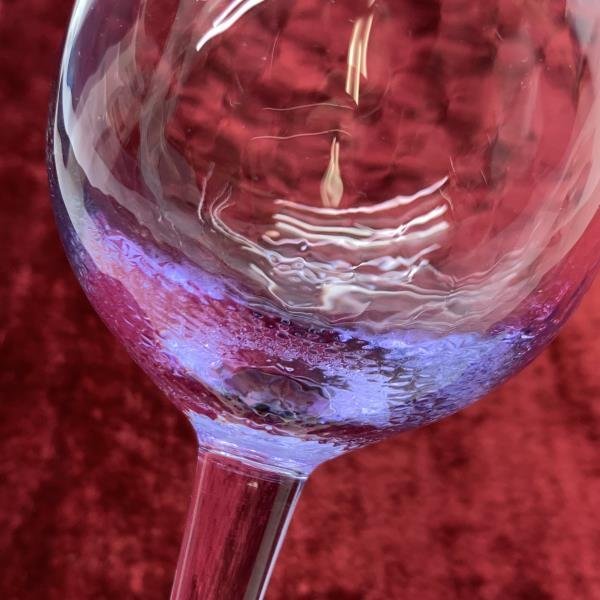 未使用 MEISSEN マイセン グラス 波の戯れ 赤 ワイングラス バイオレット 紫 パープル 酒器 食器 カリガラス 箱付き 管理RY23005263_画像5