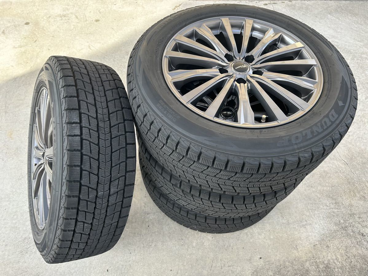 1シーズン使用 トヨタ80系ハリアー　225/60R18 アルミホイール&DUNLOP WM SJ8スタッドレスタイヤ4本セット_画像1