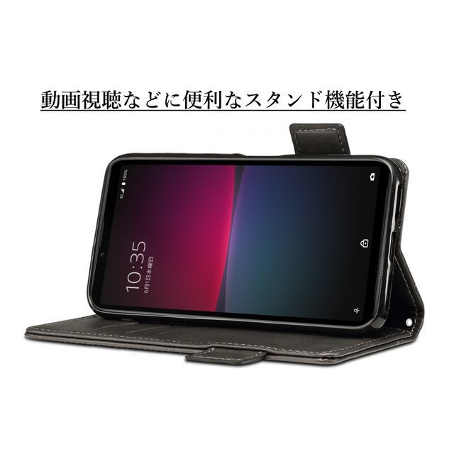 送料無料★Xperia 10 IV SO-52C SOG07 A202SO XQ-CC72レザーケース 手帳型 カバー★Black_画像3