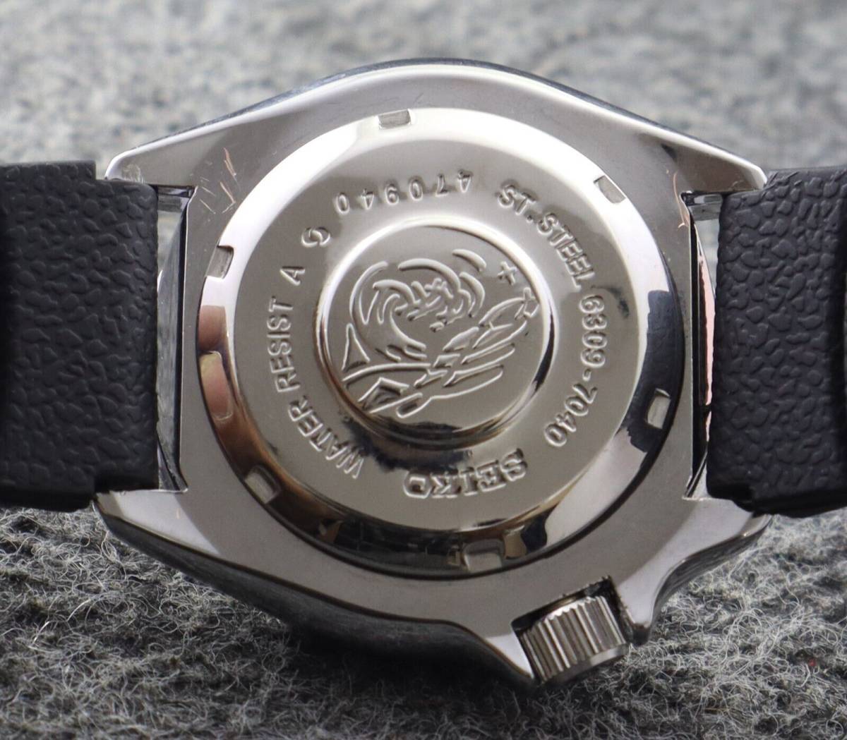 【超貴重】SEIKO 海外限定品 日本未発売 セイコー アンティーク ヴィンテージ ダイバー 腕時計 自動巻 ブラック メンズ ウォッチ 送料無料_画像7
