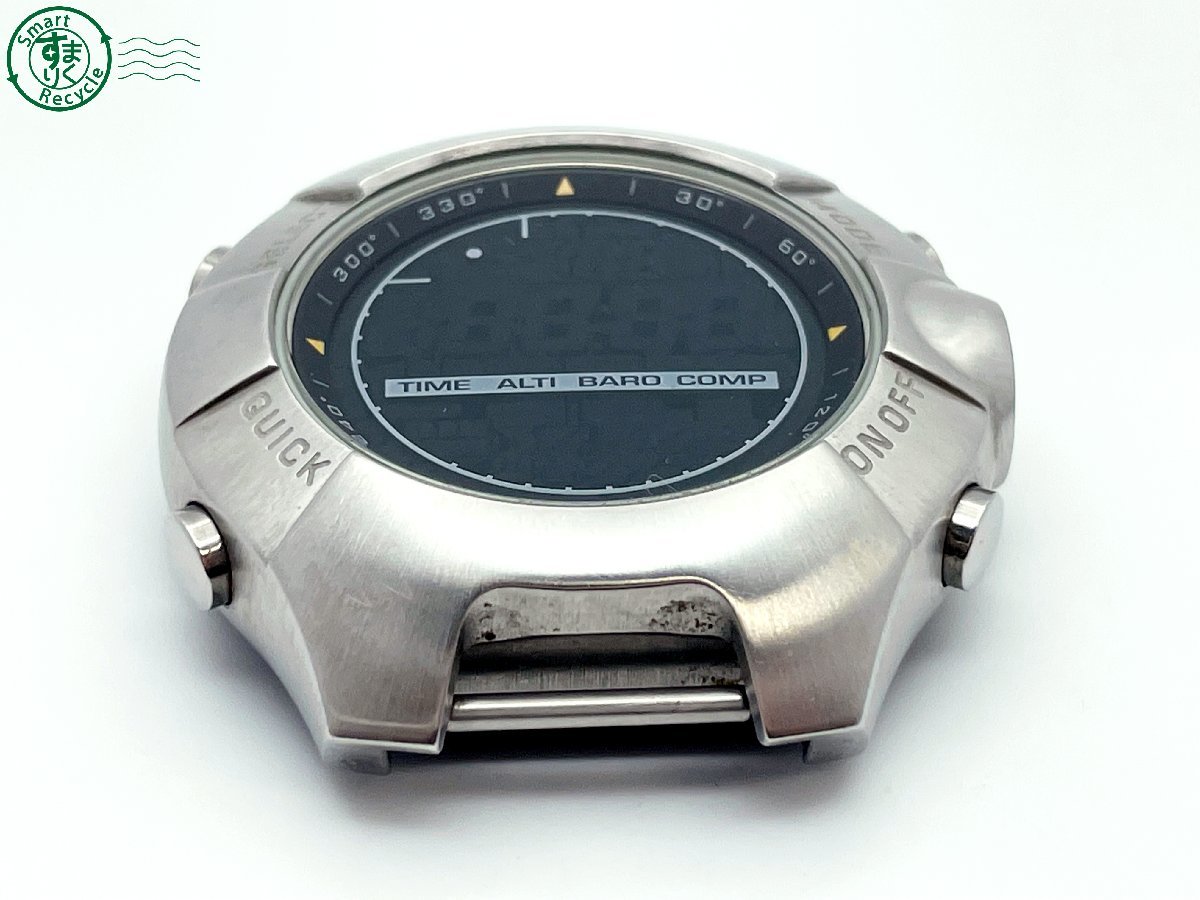 12521221　＃ SUUNTO スント クォーツ QZ デジタル 腕時計 フェイスのみ 黒 ブラック×シルバー ヴィンテージ 中古 メンズ_画像2