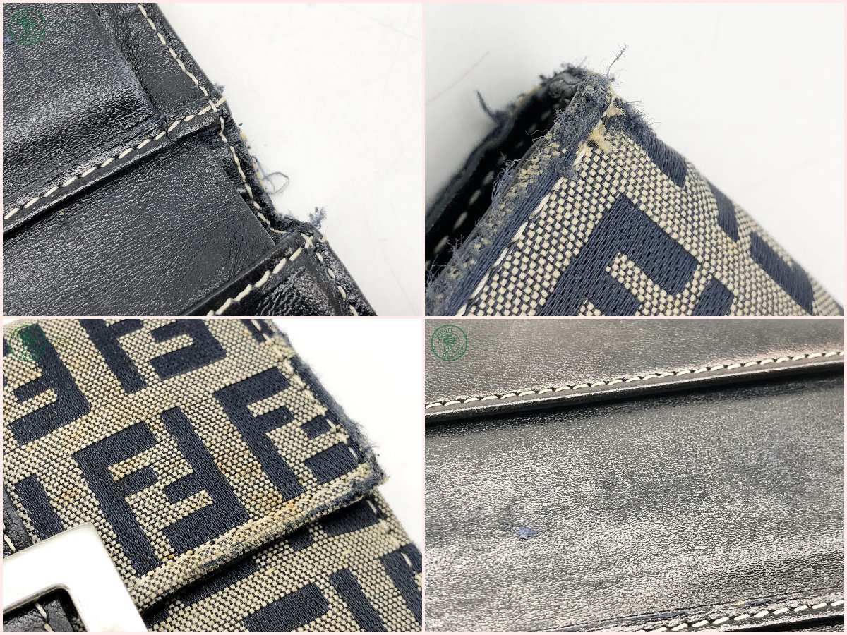 12441930　▽ FENDI フェンディ キャンバス レザー 折り財布 シルバー金具 2270-31098-018 ブランド 中古品 ヴィンテージ_画像8