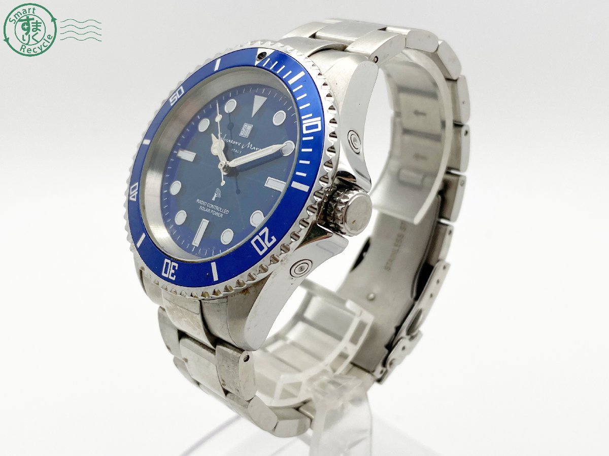 12652018　△ Salvatore Marra サルバトーレ・マーラー 腕時計 SM16103-1 ブルー文字盤 3針 メンズ ソーラー 中古_画像2