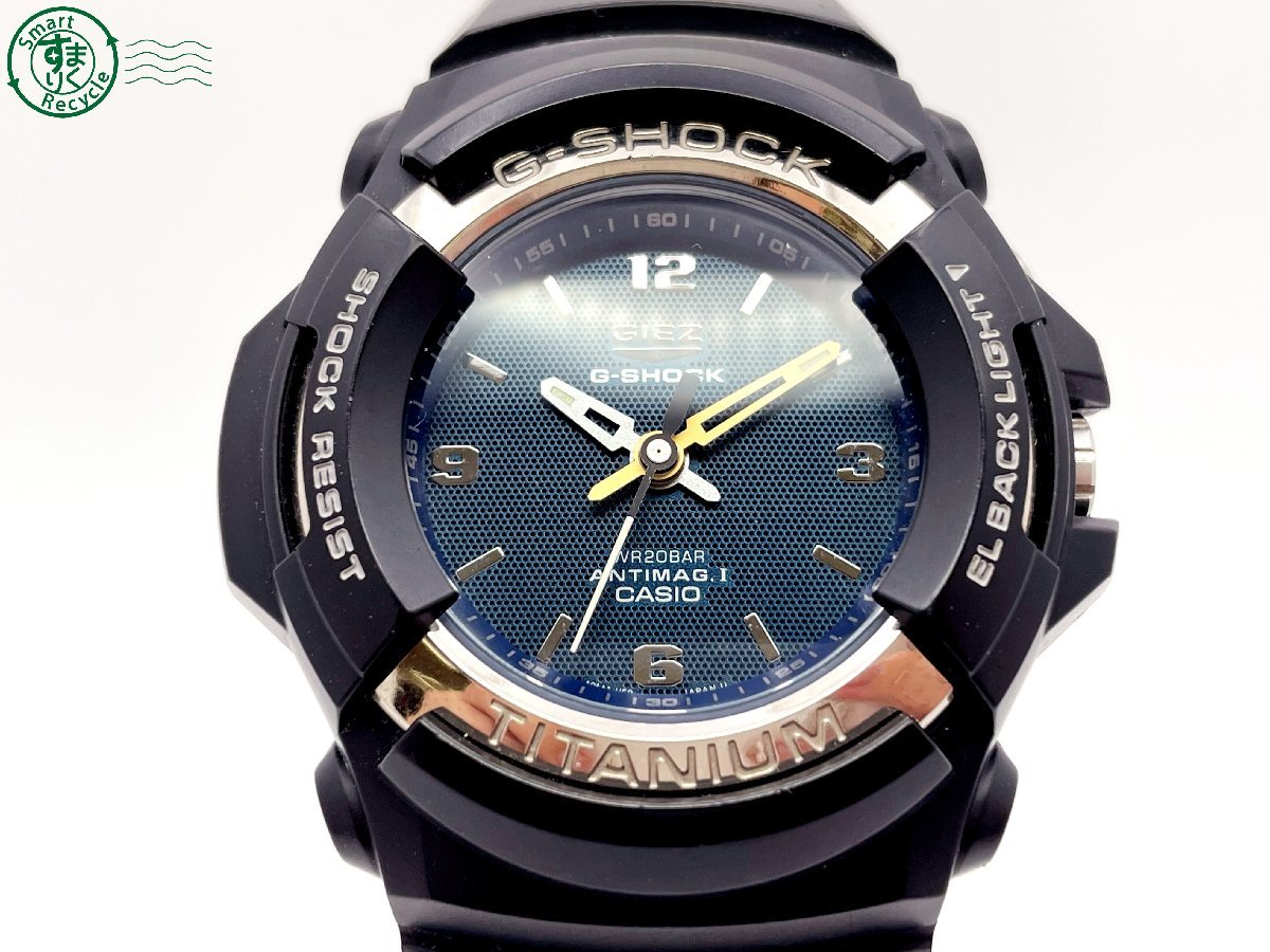 12333107　＃ CASIO カシオ G-SHOCK Gショック 1789 GS-500 GIEZ クォーツ QZ 3針 アナログ 腕時計 青文字盤 ブルー チタン 純正ベルト_画像1