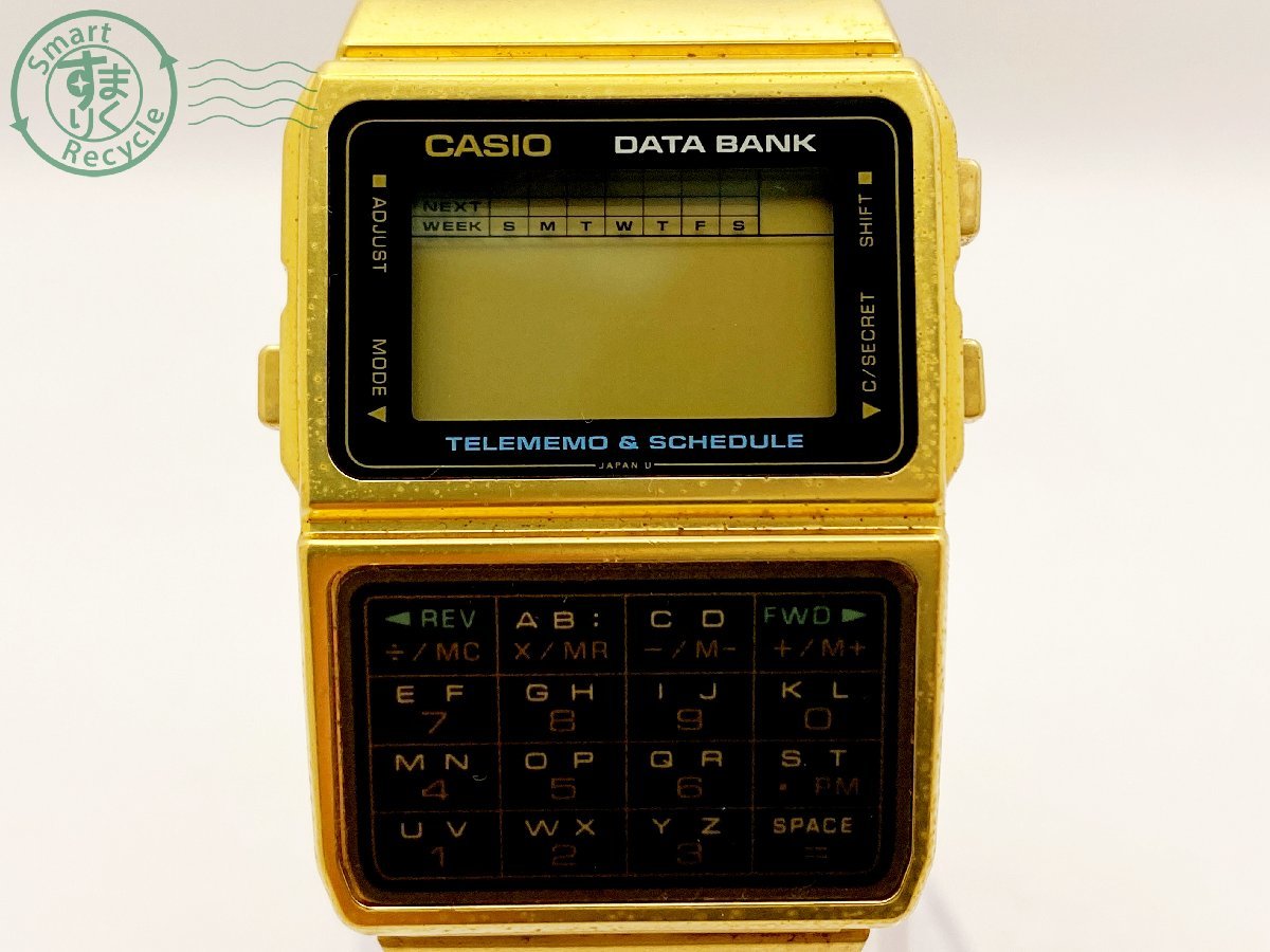12523662　▽ CASIO カシオ DATEBANK データバンク DBC-610 腕時計 電卓付き QZ クォーツ ゴールド ヴィンテージ_画像2