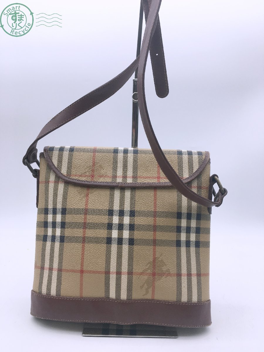 12442975　☆ BURBERRY バーバリー ショルダーバッグ ノバチェック ブラウン ブランド ヴィンテージ 中古品 ジャンク品_画像3