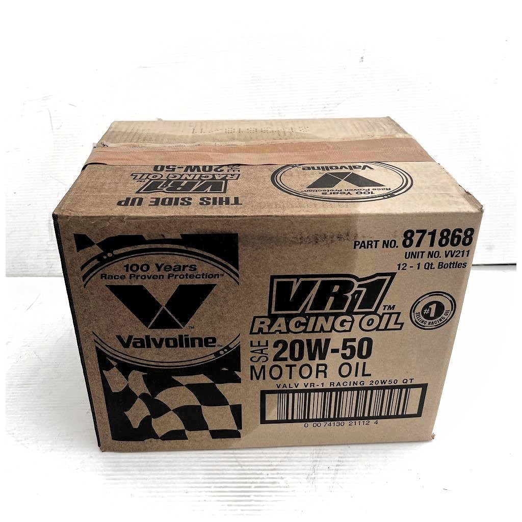 【　最後の1C/S　外箱ダメージ有り・数に限りがございます　】バルボリン Valvoline VR1 Racing　20W-50　SN 1QT（946ml）お買得12本セット_画像1