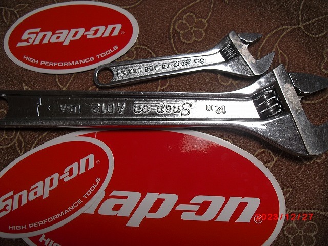 ★【中古品】Snap-on モンキーレンチAD6 6in(150㎜)旧ロゴ / AD12 12in(300㎜) 旧ロゴ USA 当時物 激レア_画像6