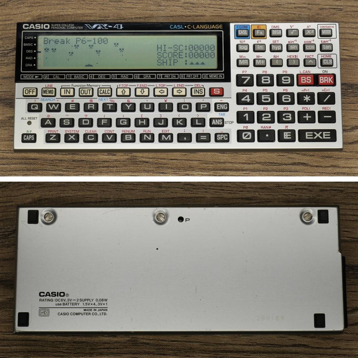 CASIO VX-4 RAM 64KB 中古 ポケットコンピュータ 整備 点検済 (カシオ ポケコン)_画像2