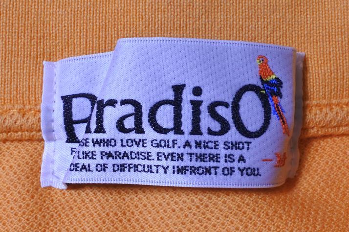 Paradiso パラディーゾ ポロシャツ ゴルフ 半袖 Mサイズ メッシュ イエローｘ白 mthshryk a201h1129_画像6