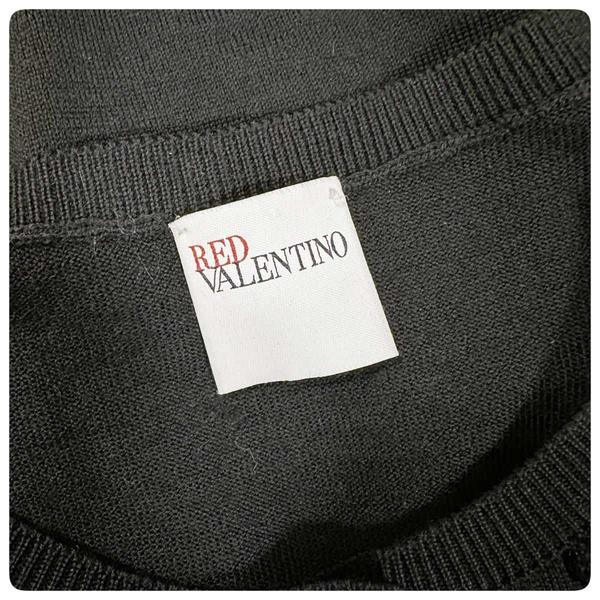 RED VALENTINO レッドヴァレンティノ フリルレースニットカーディガン