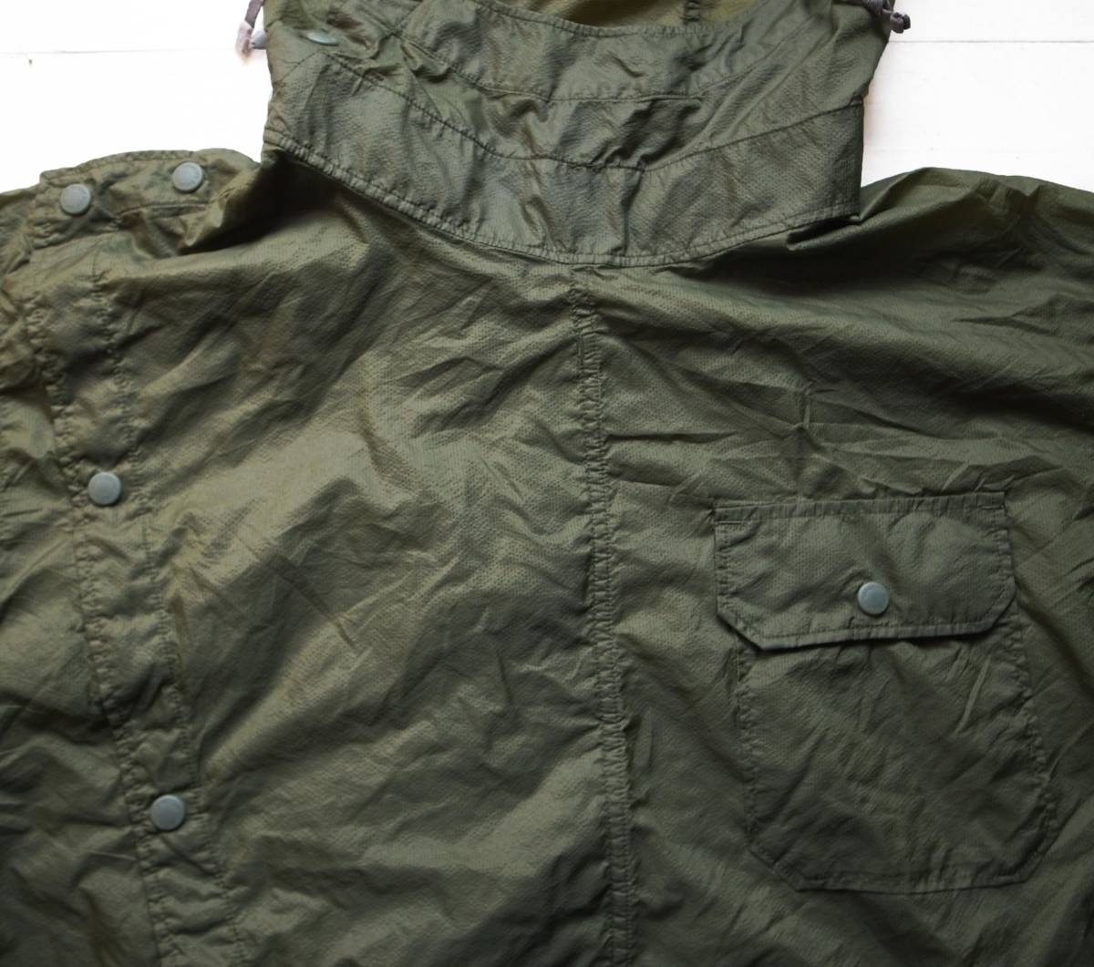 Engineered Garments エンジニアドガーメンツ Sonor Shirt Jacket-Nylon Micro Ripstop ナイロンジャケット/コート M オリーブカーキ USA_画像4