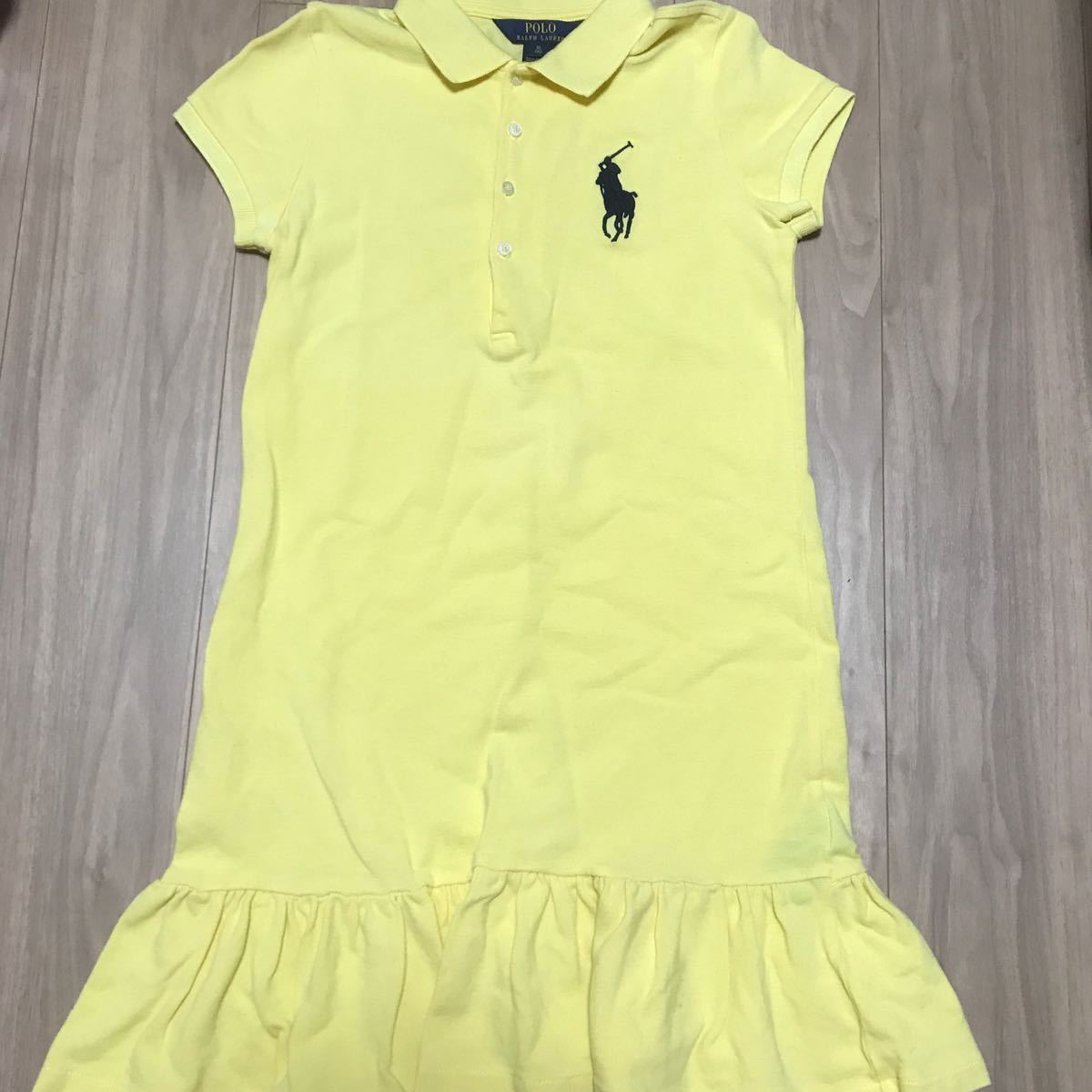 送料無料☆POLO RALPH LAUREN ポロラルフローレン ガールズXL(16)160cm☆ポロシャツワンピース イエロー 黄色☆150cmの方にもおすすめ_画像1