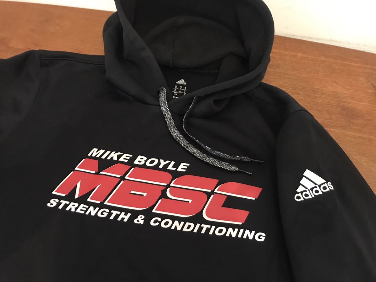 海外輸入古着☆adidas×MBSC☆裏起毛スウェットパーカーフーディーL