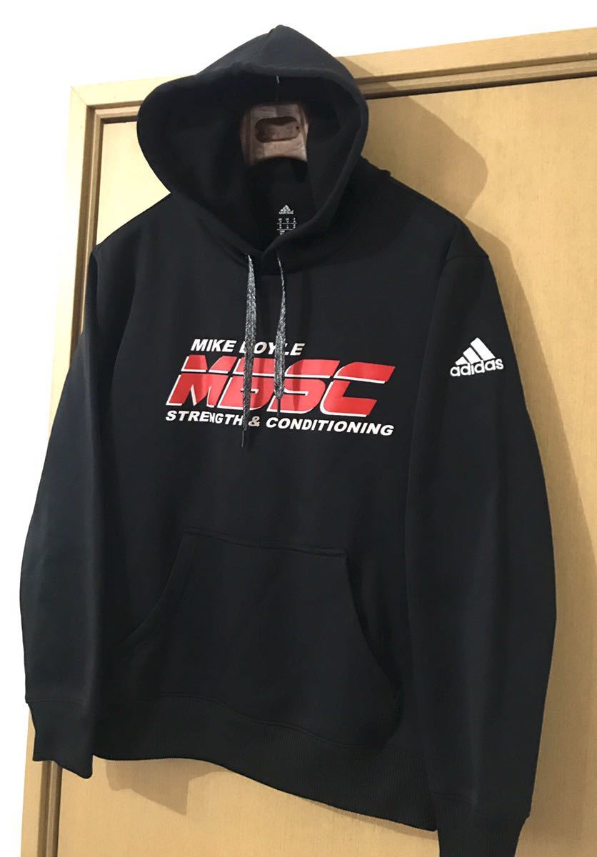 海外輸入古着☆adidas×MBSC☆裏起毛スウェットパーカーフーディーL