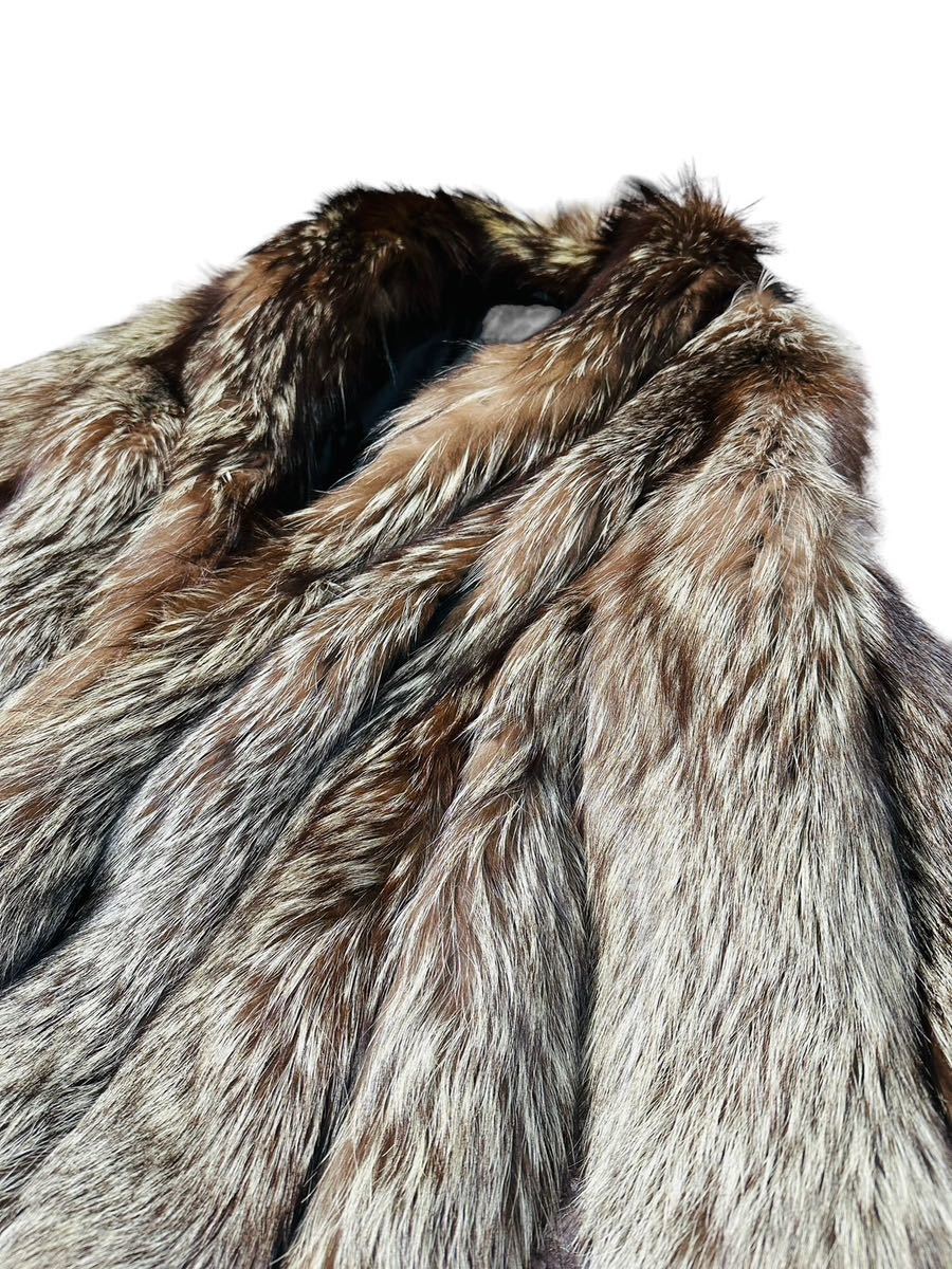 【極上美品】高級希少サイズ ◆SAGA FOX サガ フォックス ◆ 毛皮 コート　ファーコート ハーフコート ブラウン サイズ 13 XL相当_画像5
