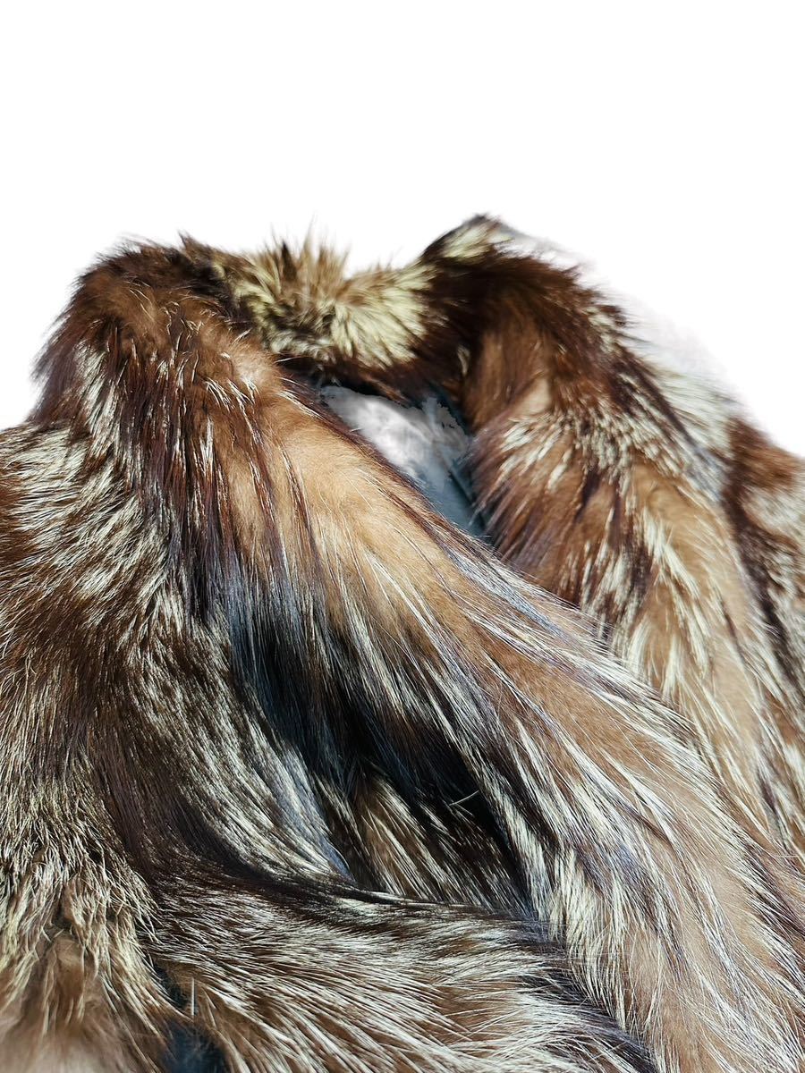 【極上美品】高級希少サイズ ◆SAGA FOX サガ フォックス ◆ 毛皮 コート　ファーコート ハーフコート ブラウン サイズ 13 XL相当_画像3