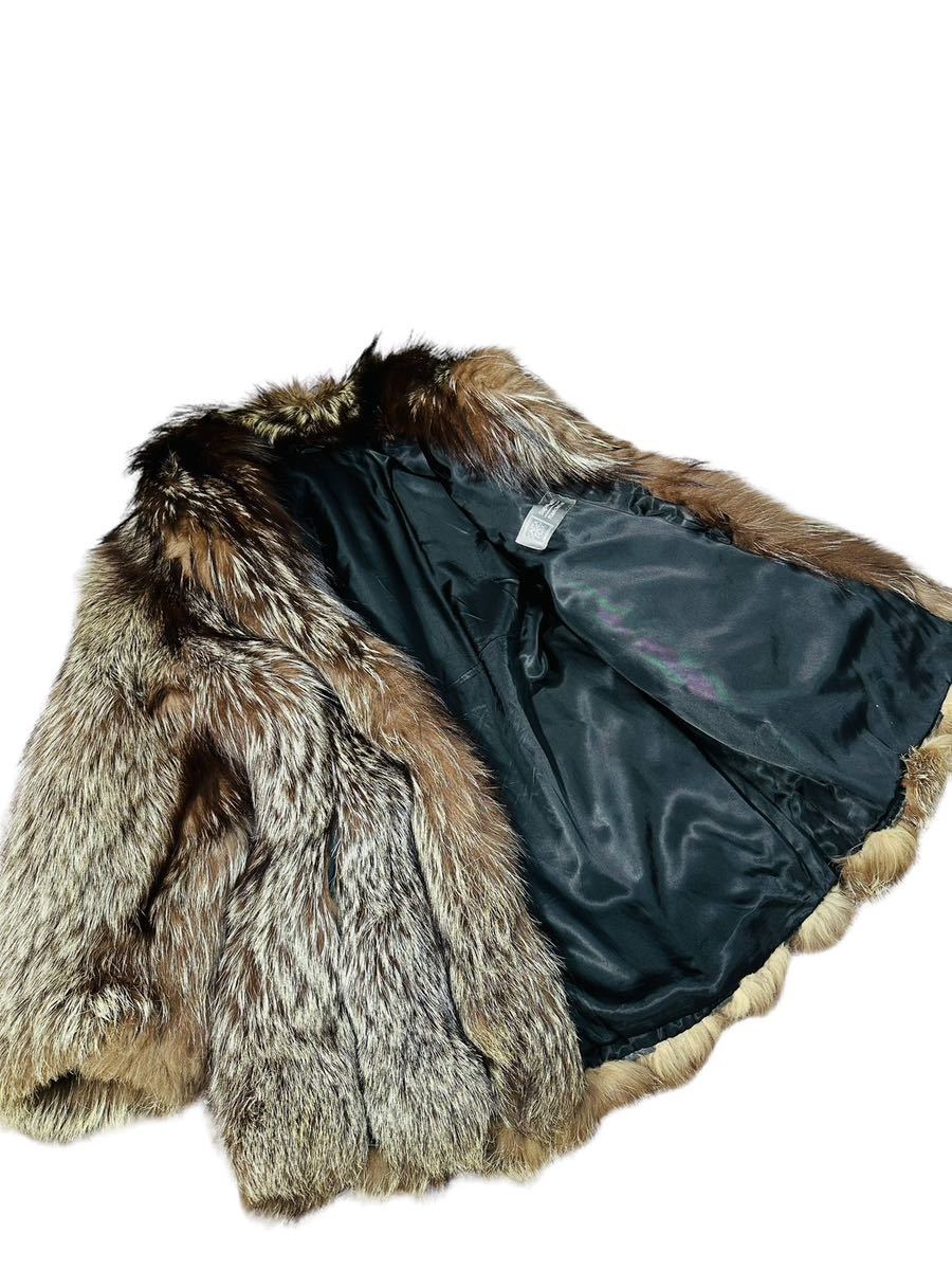 【極上美品】高級希少サイズ ◆SAGA FOX サガ フォックス ◆ 毛皮 コート　ファーコート ハーフコート ブラウン サイズ 13 XL相当_画像6