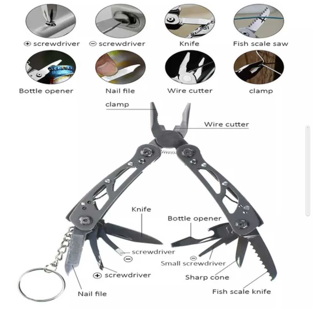 送料無料！　コンパクトマルチツール　プライヤー　ポーチ付き　シルバーカラー アウトドア　キャンプ　サバイバル　釣り　旅行　登山　DIY_画像8