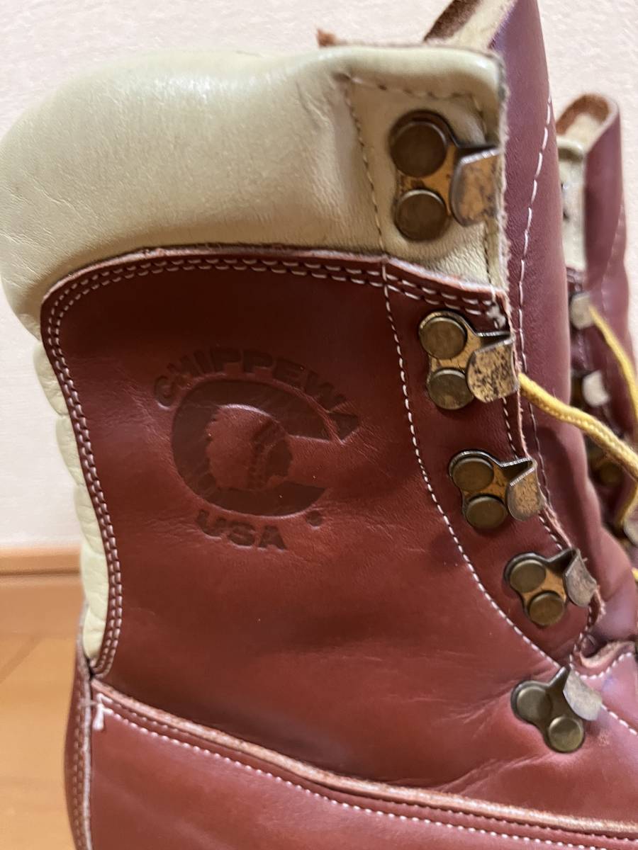 中古 CHIPPEWA ブーツ チペワ US81/2 内ボア付き MADE IN USA アメリカ製 90s 00s Vibram社 ビブラム ビンテージ アメカジ 寒冷地仕様_画像6