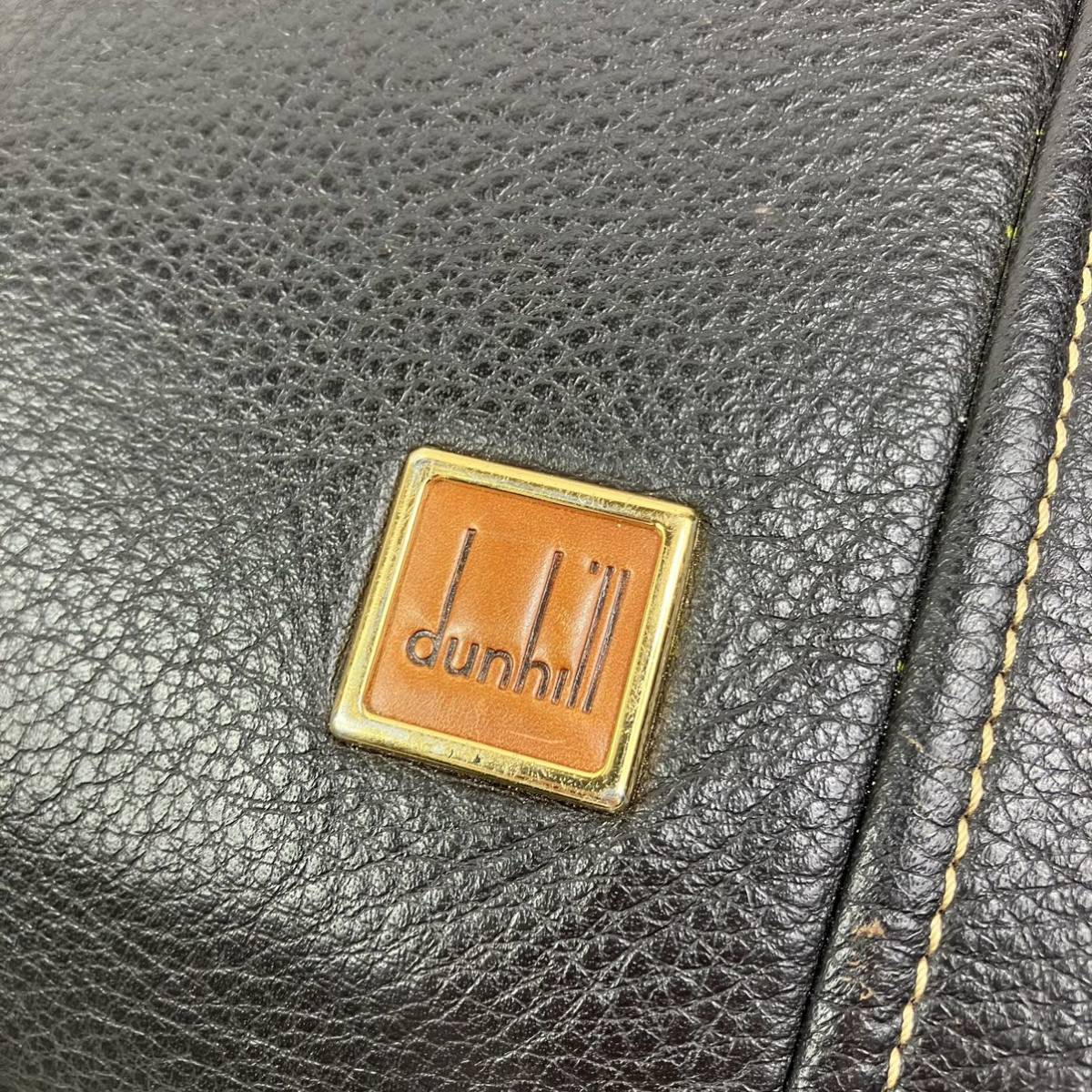 1円【極美品×希少モデル】dunhill ダンヒル ショルダーバッグ ビジネス オールレザー ブラック 黒 ゴールド金具 斜め掛け メンズ_画像2