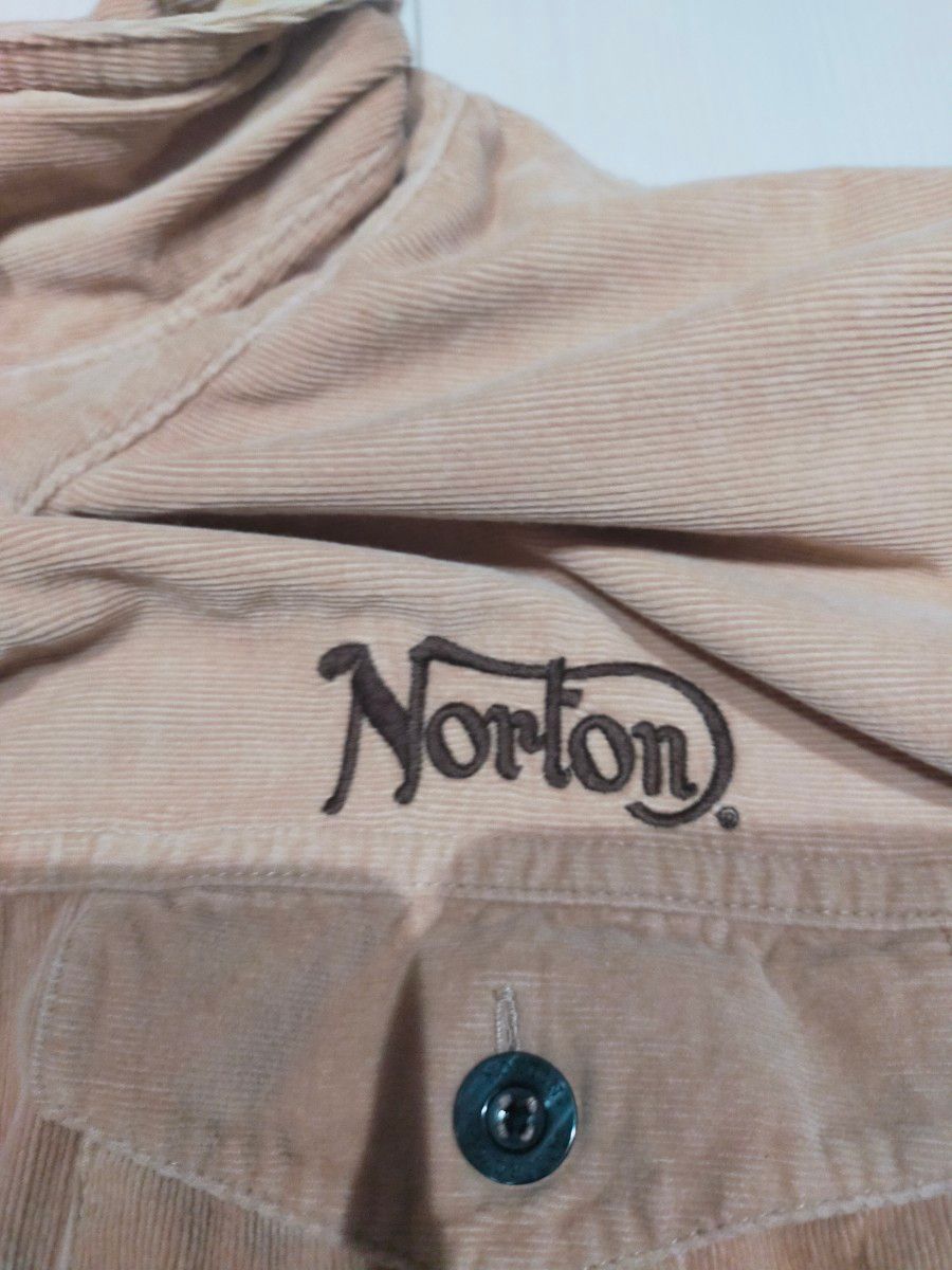 ノートン［M］シャツ／コーデュロイ　バックデザイン　NORTON 長袖シャツ