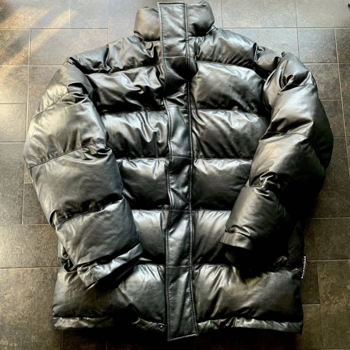 BALENCIAGA leather down jacket レザーダウン_画像1