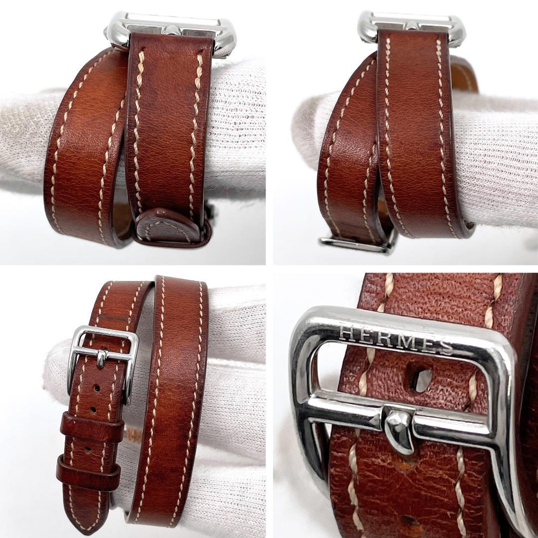 ◎マルジェラ期◎エルメス ケープコッド ドゥブルトゥール 腕時計 レザー 2連 HERMES cape cod スモールPM 31mm 二重巻き CC1.210_画像7